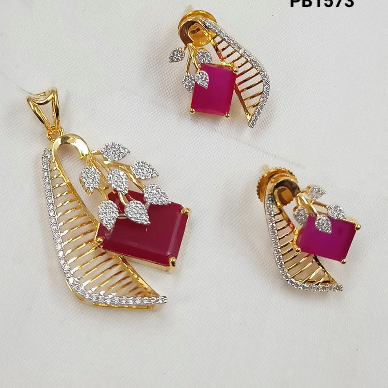 Padmawati Bangles Gold Plated AD Stone Pendant Set