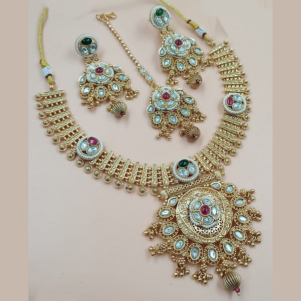 Padmawati Bangles Gold Plated Polki Kundan And Pearls Necklace Set