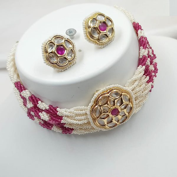 Padmawati Bangles Gold Plated Polki Kundan And Pearls Choker Necklace Set