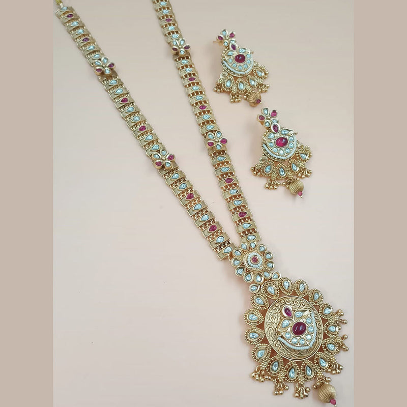 Padmawati Bangles Gold Plated Polki Kundan And Pearls Long Necklace Set