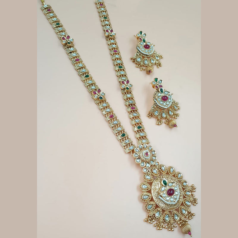 Padmawati Bangles Gold Plated Polki Kundan And Pearls Long Necklace Set