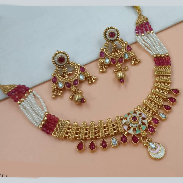 Padmawati Bangles Gold Plated Pota Stone Necklace Set