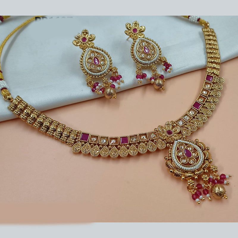 Padmawati Bangles Gold Plated Crystal Stone Necklace Set