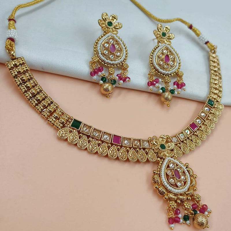 Padmawati Bangles Gold Plated Crystal Stone Necklace Set