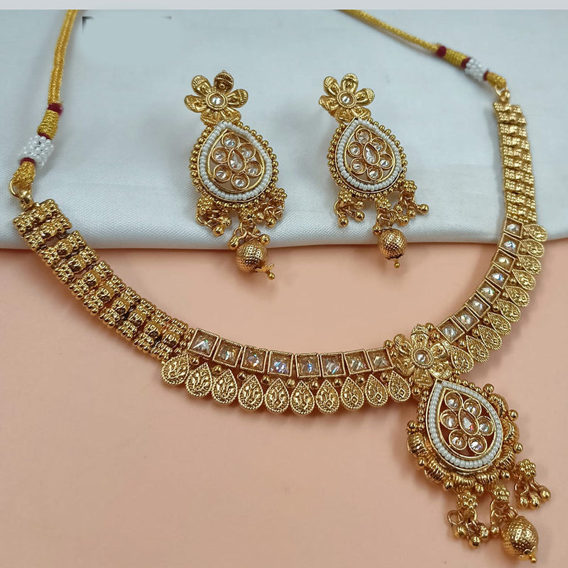 Padmawati Bangles Gold Plated Crystal Stone Necklace Set