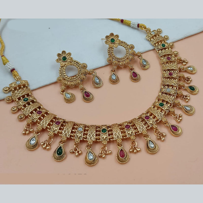 Padmawati Bangles Gold Plated Pota Stone Necklace Set