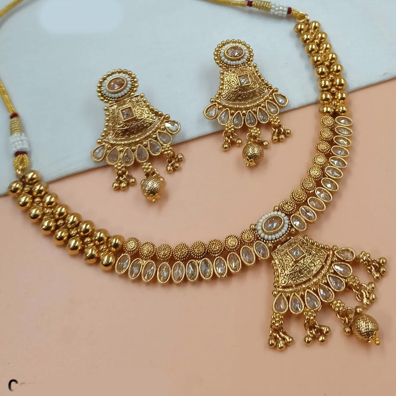 Padmawati Bangles Gold Plated Crystal Stone Necklace Set