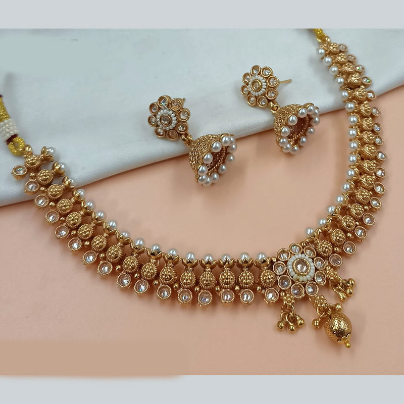 Padmawati Bangles Gold Plated Crystal Stone Necklace Set