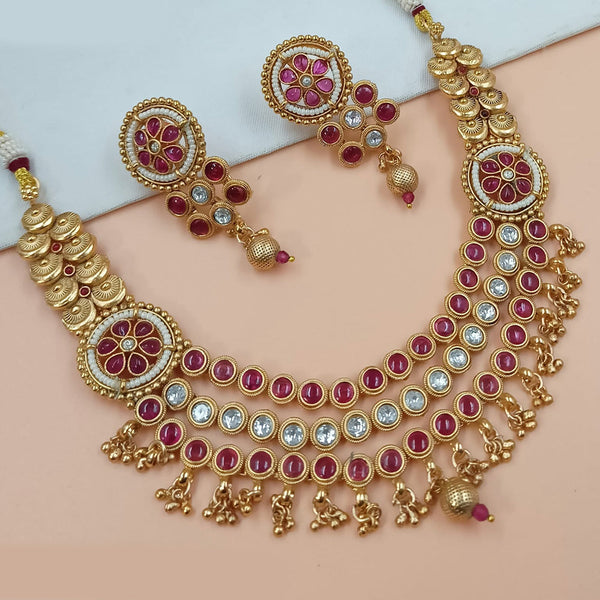 Padmawati Bangles Gold Plated Pota Stone Necklace Set