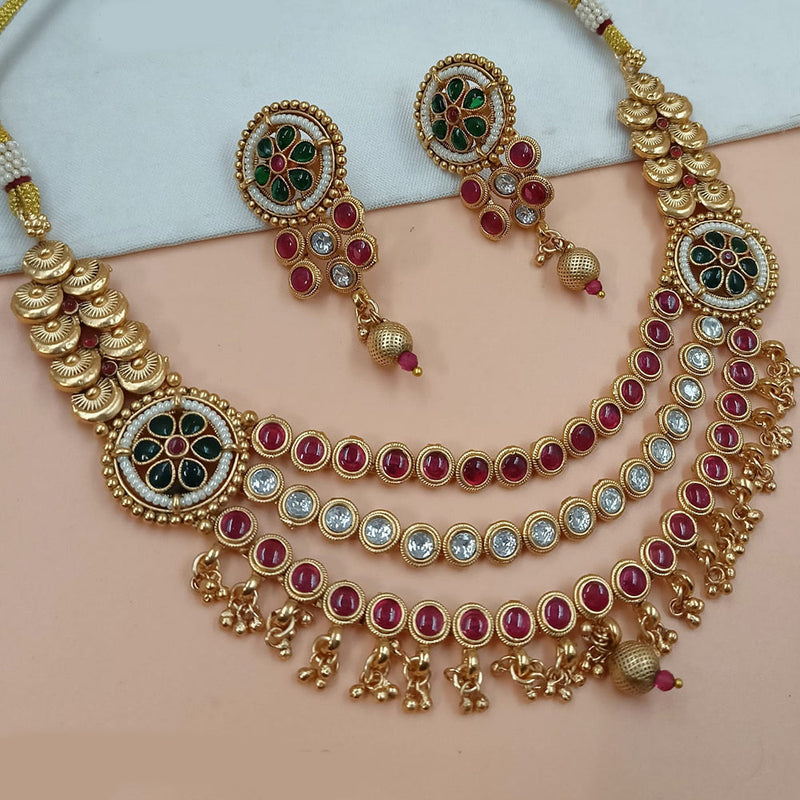 Padmawati Bangles Gold Plated Pota Stone Necklace Set