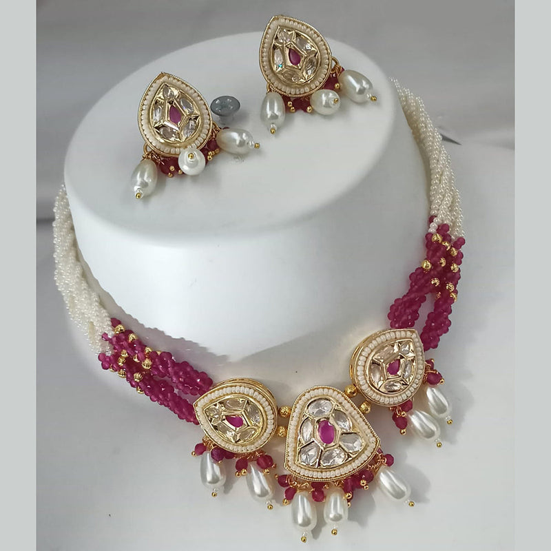 Padmawati Bangles Gold Plated Polki Kundan And Pearls Choker Necklace Set