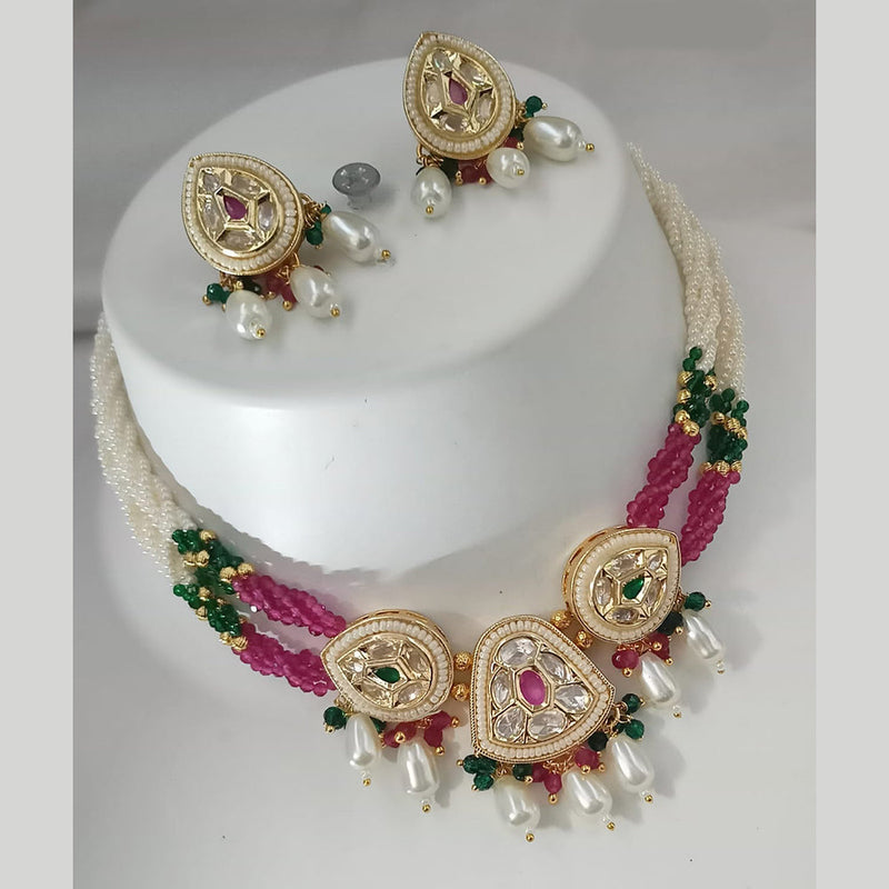 Padmawati Bangles Gold Plated Polki Kundan And Pearls Choker Necklace Set