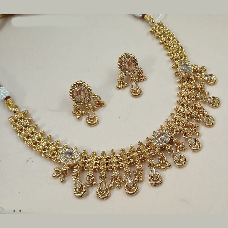 Padmawati Bangles Gold Plated Crystal Stone Necklace Set