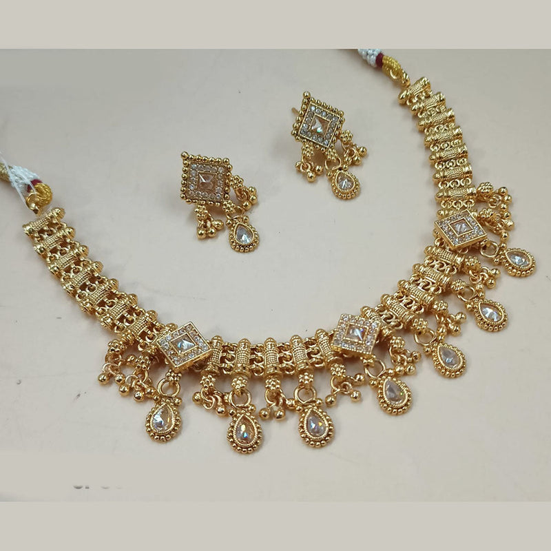 Padmawati Bangles Gold Plated Crystal Stone Necklace Set