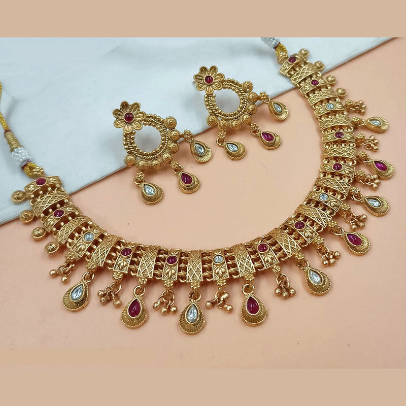 Padmawati Bangles Gold Plated Pota Stone Necklace Set