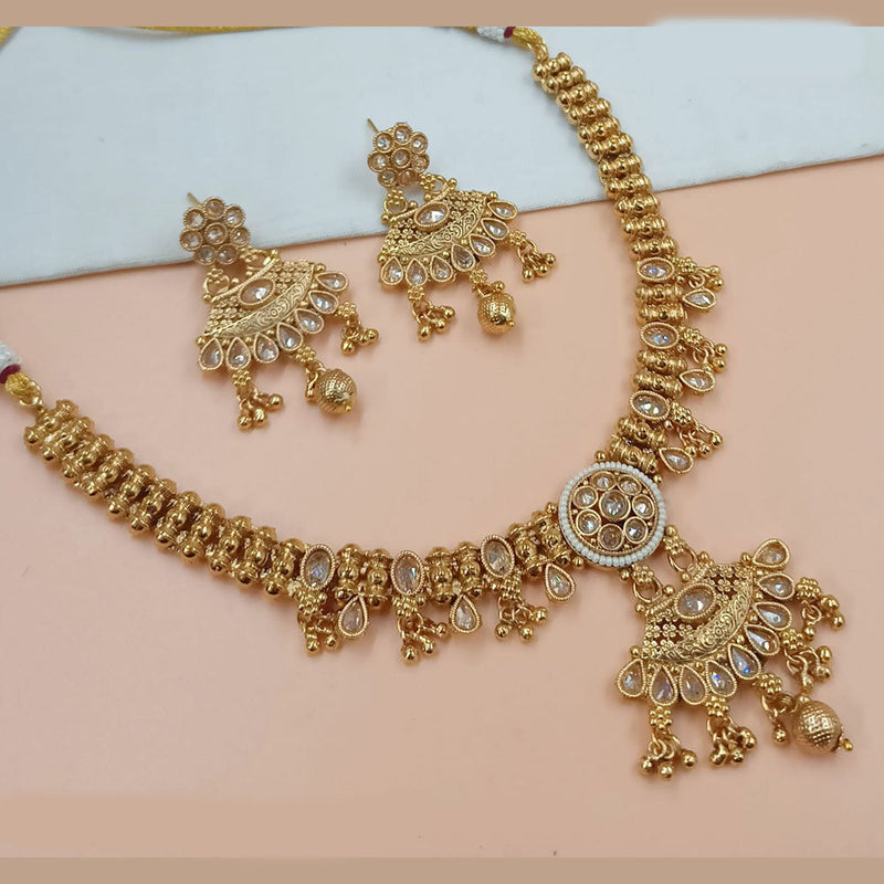 Padmawati Bangles Gold Plated Crystal Stone  Necklace Set