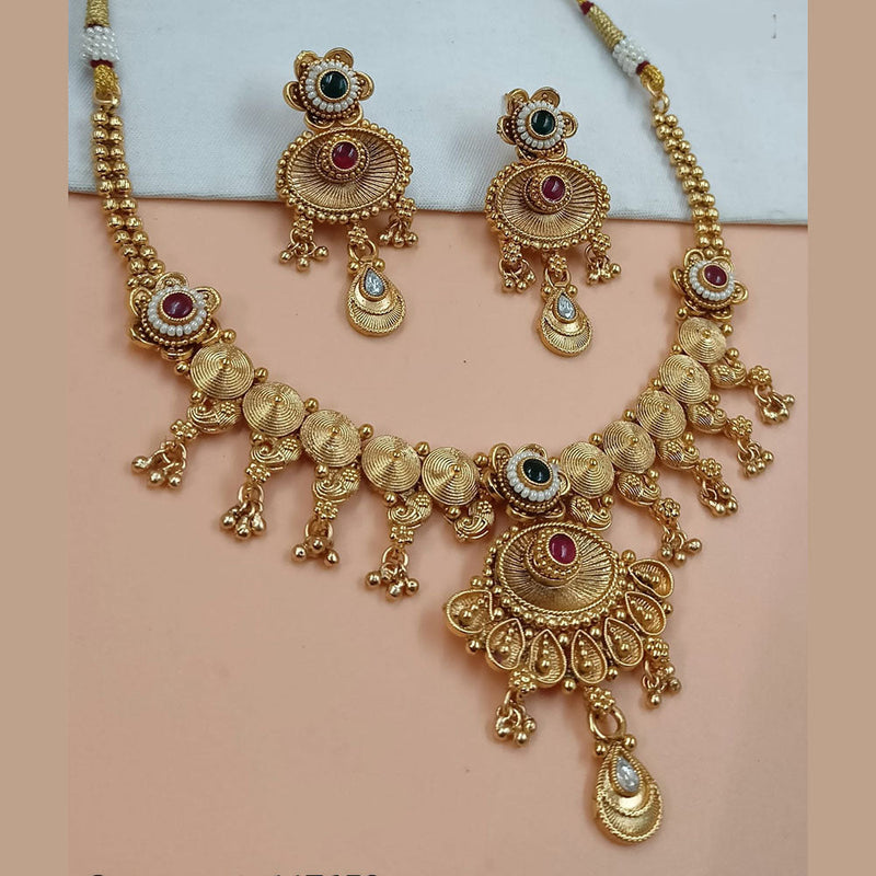 Padmawati Bangles Gold Plated Pota Stone And Pearls Necklace Set