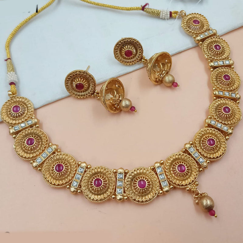 Padmawati Bangles Gold Plated Pota Stone And Pearls Necklace Set