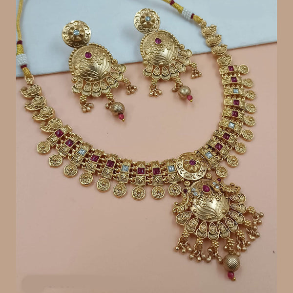 Padmawati Bangles Gold Plated Pota Stone And Pearls Necklace Set