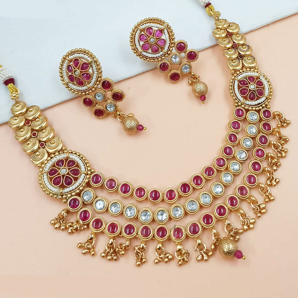 Padmawati Bangles Gold Plated Pota Stone And Pearls Necklace Set