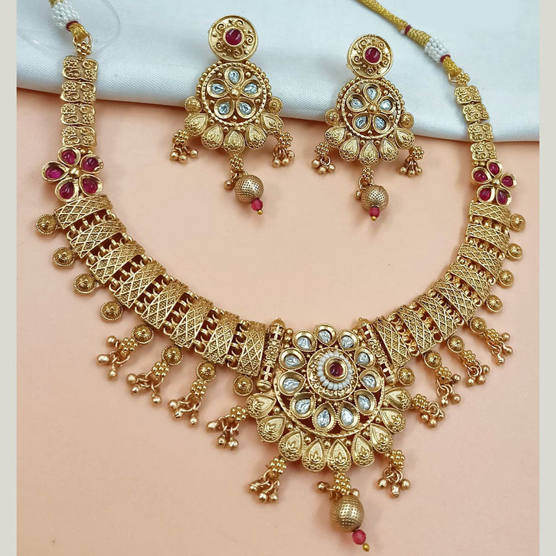 Padmawati Bangles Gold Plated Pota Stone And Pearls Necklace Set