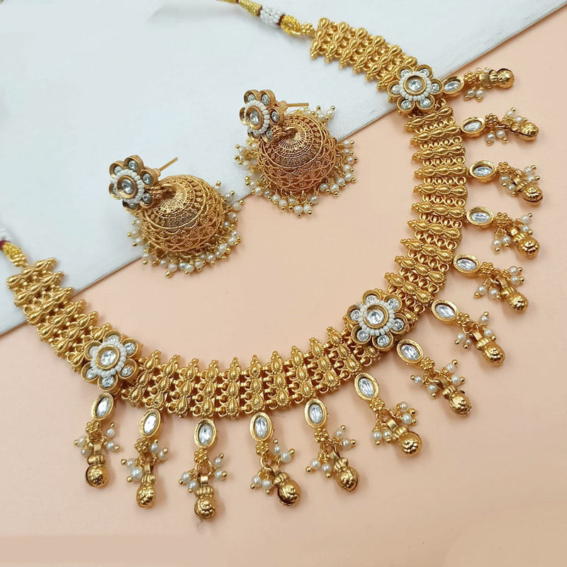 Padmawati Bangles Gold Plated Pota Stone And Pearls Necklace Set