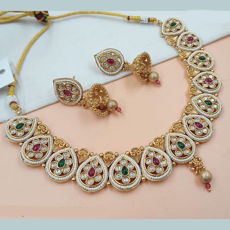 Padmawati Bangles Gold Plated Pota Stone And Pearls Necklace Set