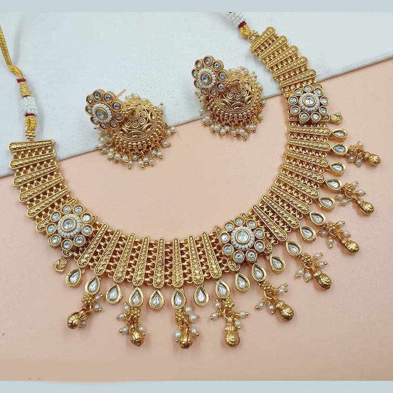 Padmawati Bangles Gold Plated Pota Stone And Pearls Necklace Set