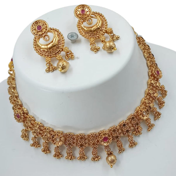 Padmawati Bangles Gold Plated Pota Stone And Pearls Choker Necklace Set