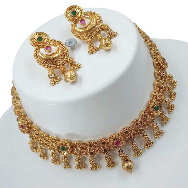 Padmawati Bangles Gold Plated Pota Stone And Pearls Choker Necklace Set