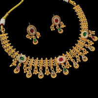 Padmawati Bangles Gold Plated Crystal Stone Necklace Set