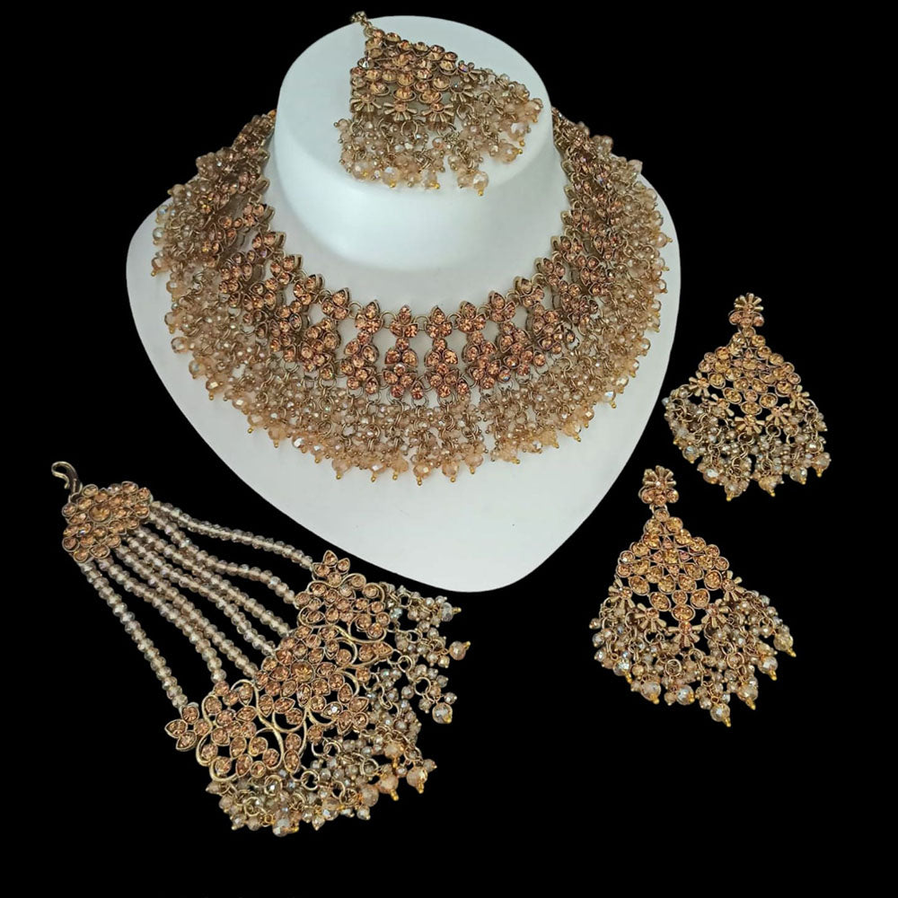 Padmawati Bangles Gold Plated Austrian Stone Choker Necklace Set