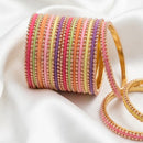 Shree Asha Bangles Gold Plated Velvet Bangles Set