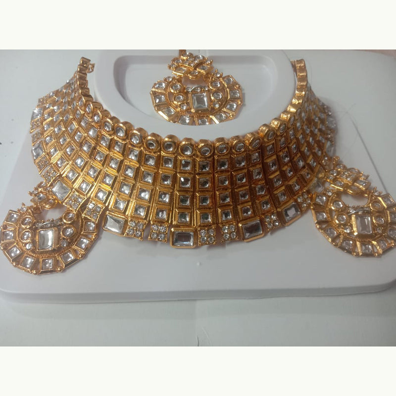 Neetu Art Gold Plated Crystal Stone Necklace Set