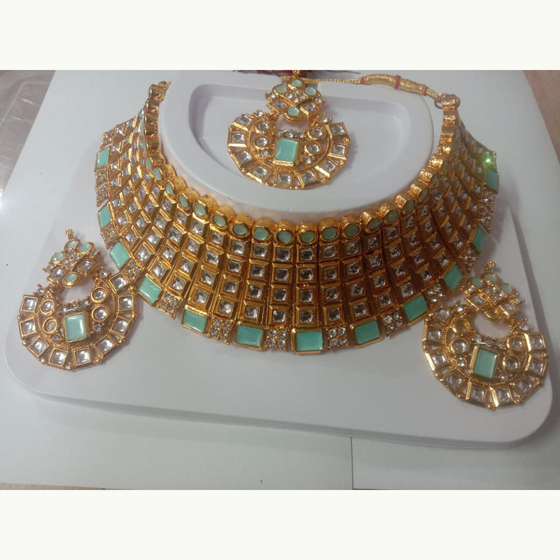 Neetu Art Gold Plated Crystal Stone Necklace Set