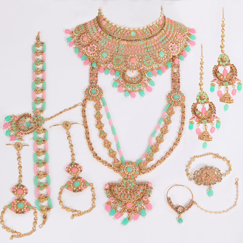 Neetu Art Gold Plated Bridal Set