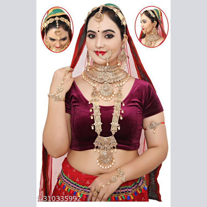 Neetu Art Gold Plated Bridal Set