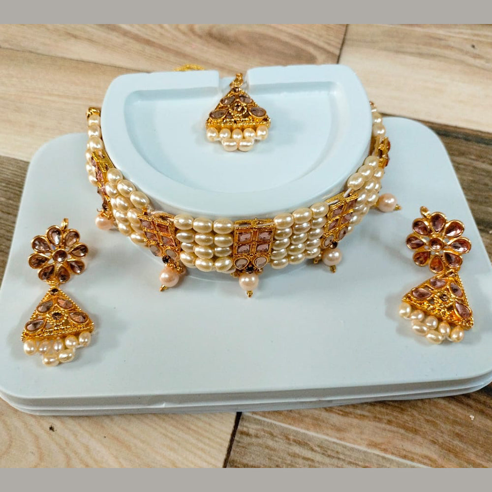 Neetu Art Gold Plated Choker Necklace Set