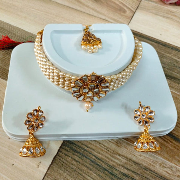 Neetu Art Gold Plated Choker Necklace Set