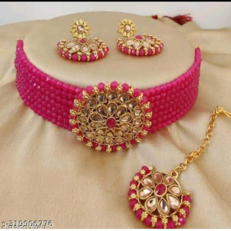 Neetu Art Gold Plated Choker Necklace Set