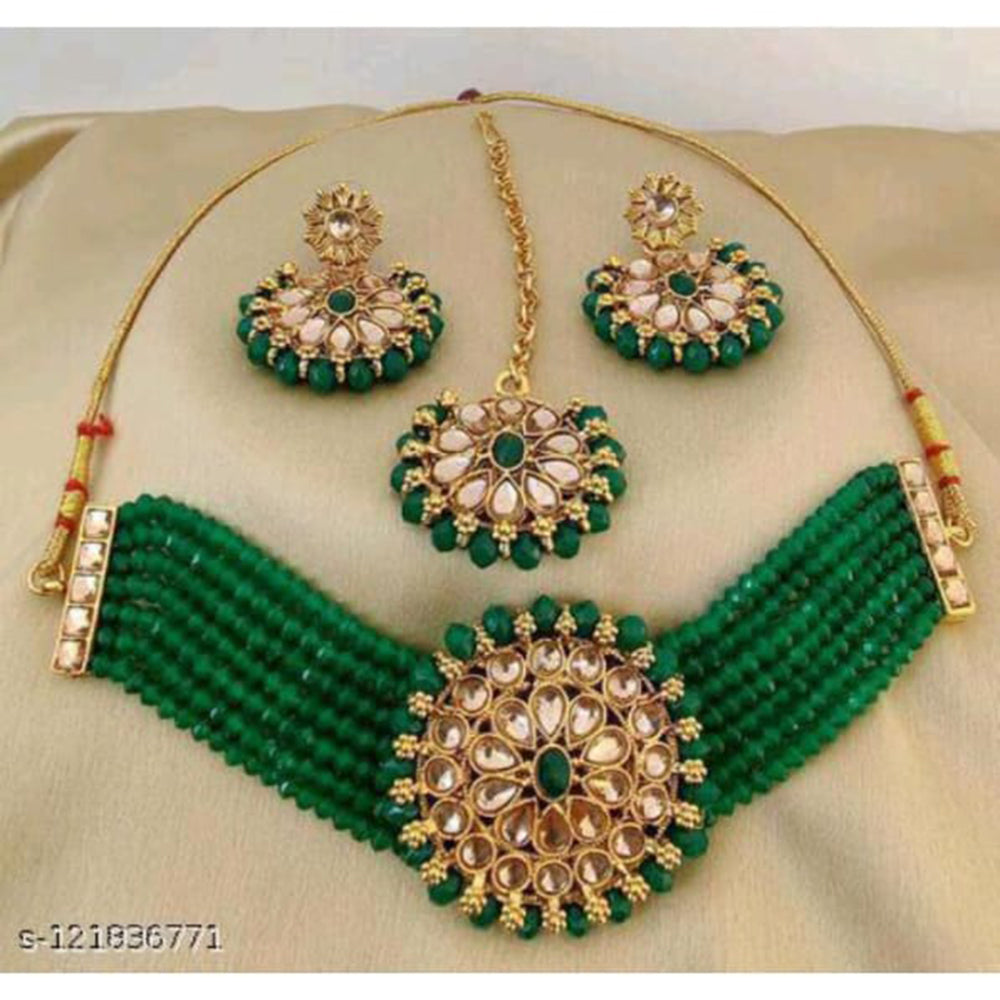 Neetu Art Gold Plated Choker Necklace Set