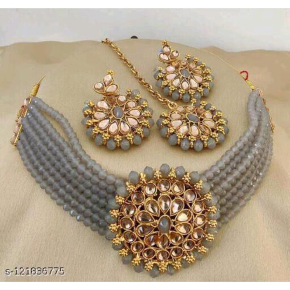 Neetu Art Gold Plated Choker Necklace Set