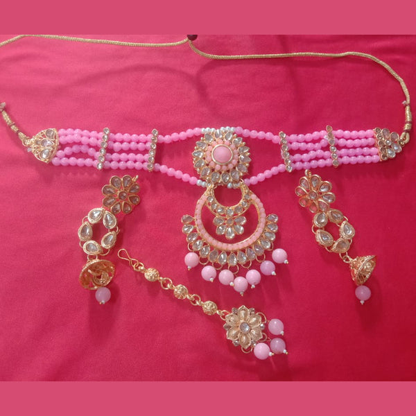 Neetu Art Gold Plated Crystal Stone Necklace Set