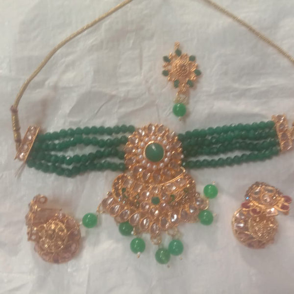 Neetu Art Gold Plated Crystal Stone Choker Necklace Set
