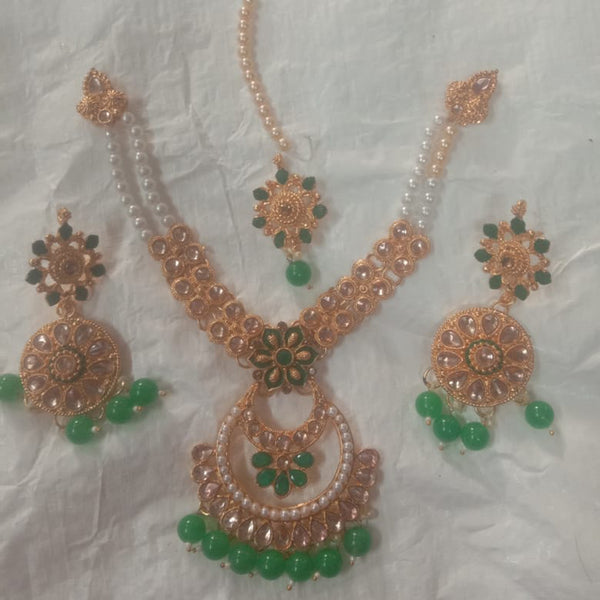 Neetu Art Gold Plated Crystal Stone Necklace Set