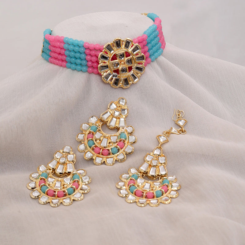 Neetu Art Gold Plated Kundan Choker Necklace Set