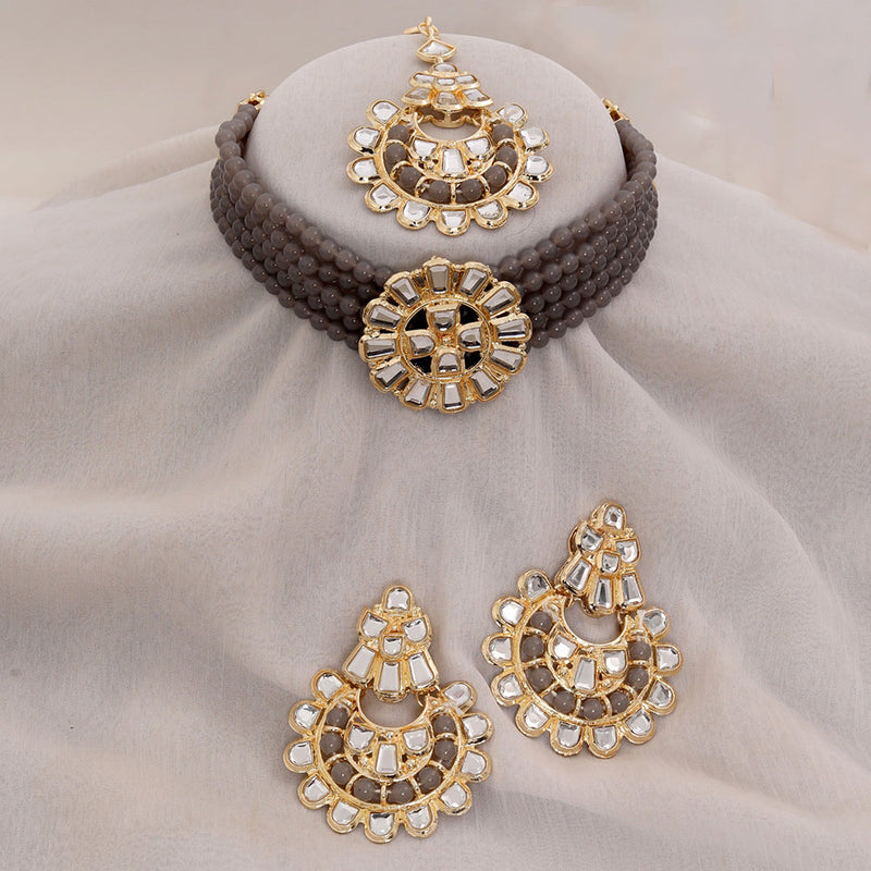 Neetu Art Gold Plated Kundan Choker Necklace Set