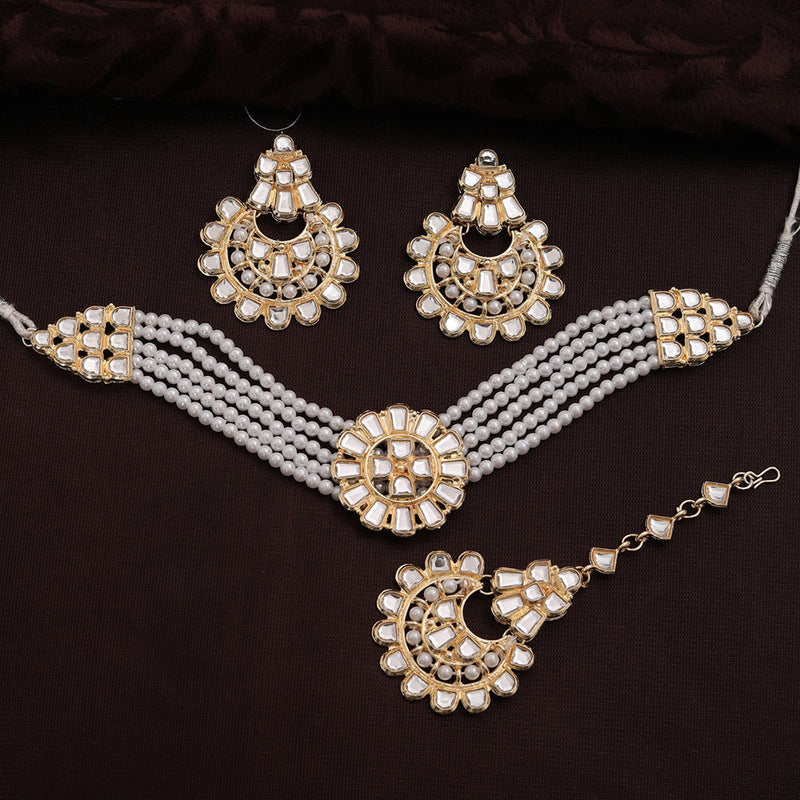 Neetu Art Gold Plated Kundan Choker Necklace Set