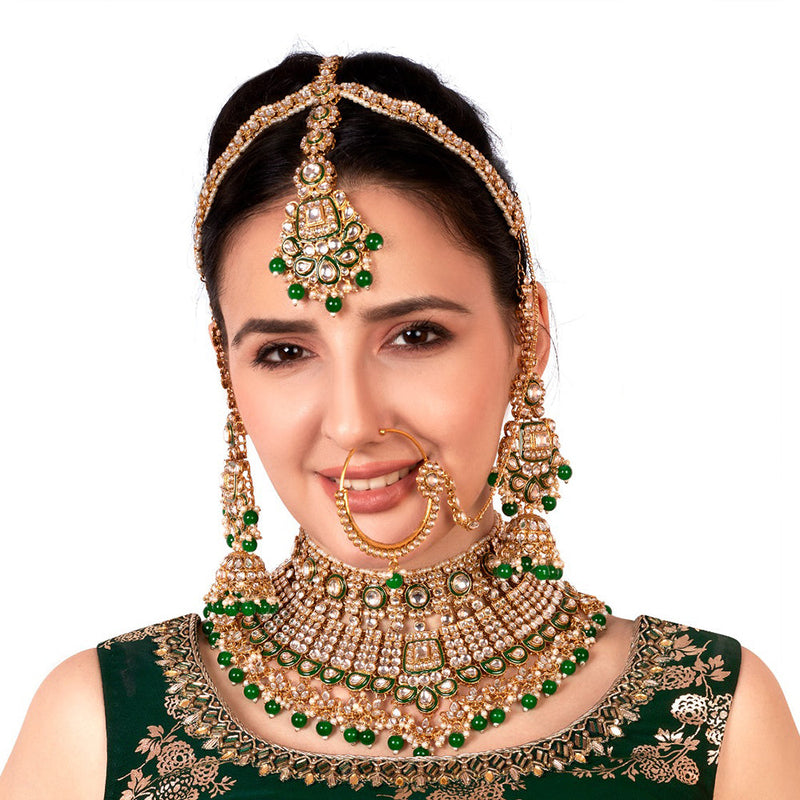 Neetu Art Gold Plated Kundan Stone Bridal Necklace Set