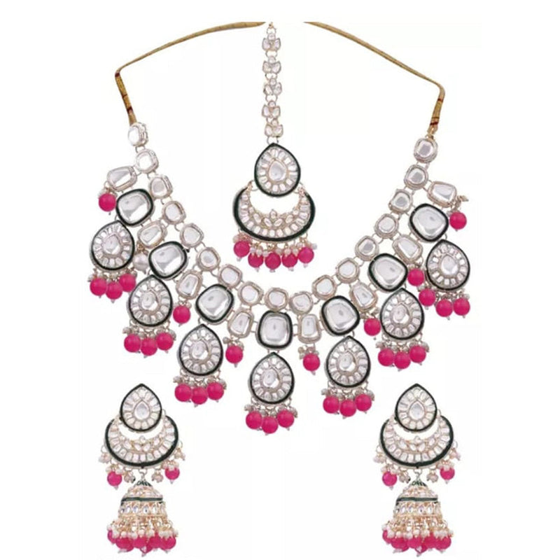 Neetu Art Silver Plated Kundan Necklace Set